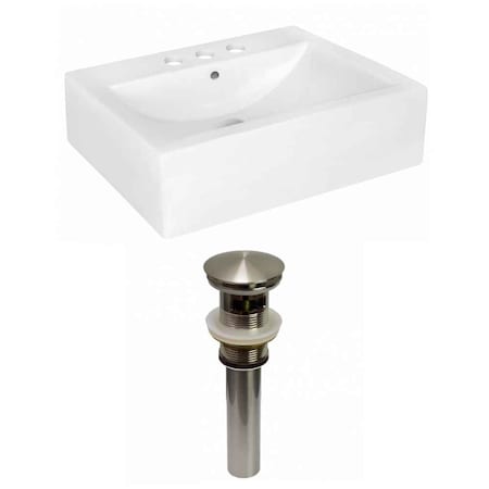 20.25-in. W Above Counter White Vessel Set For 3H4-in. Center Faucet